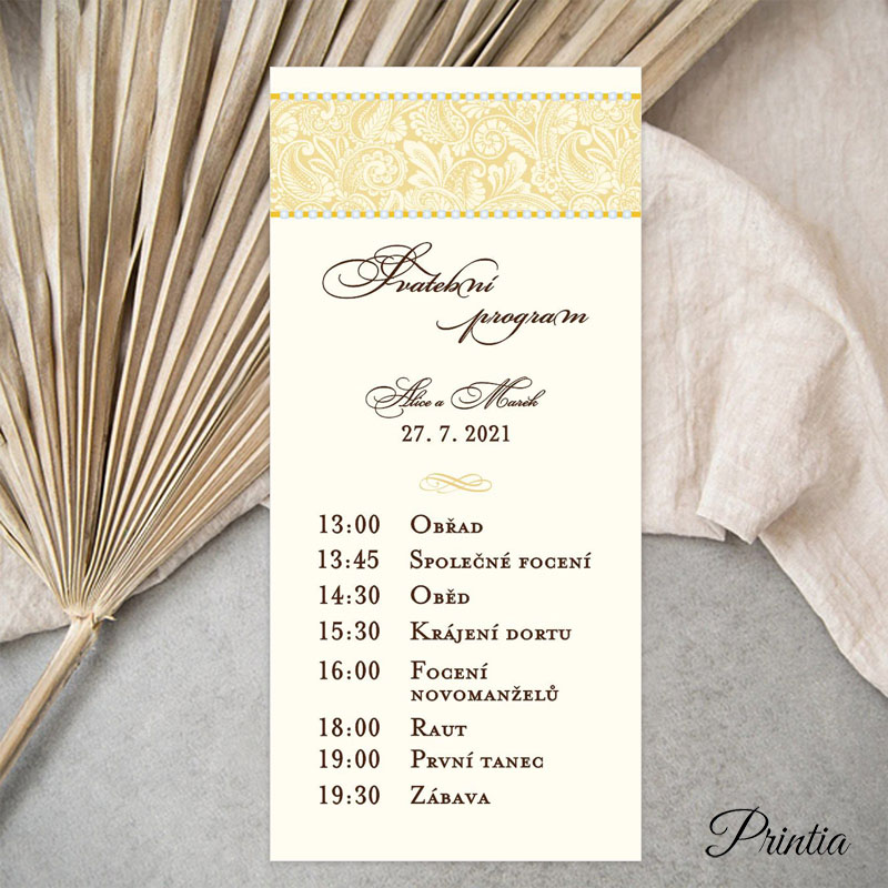 Wedding timeline floral ornament