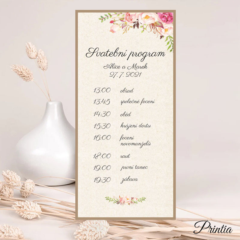 Rustic wedding timeline