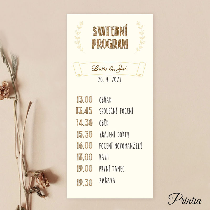 Program svadby vintage