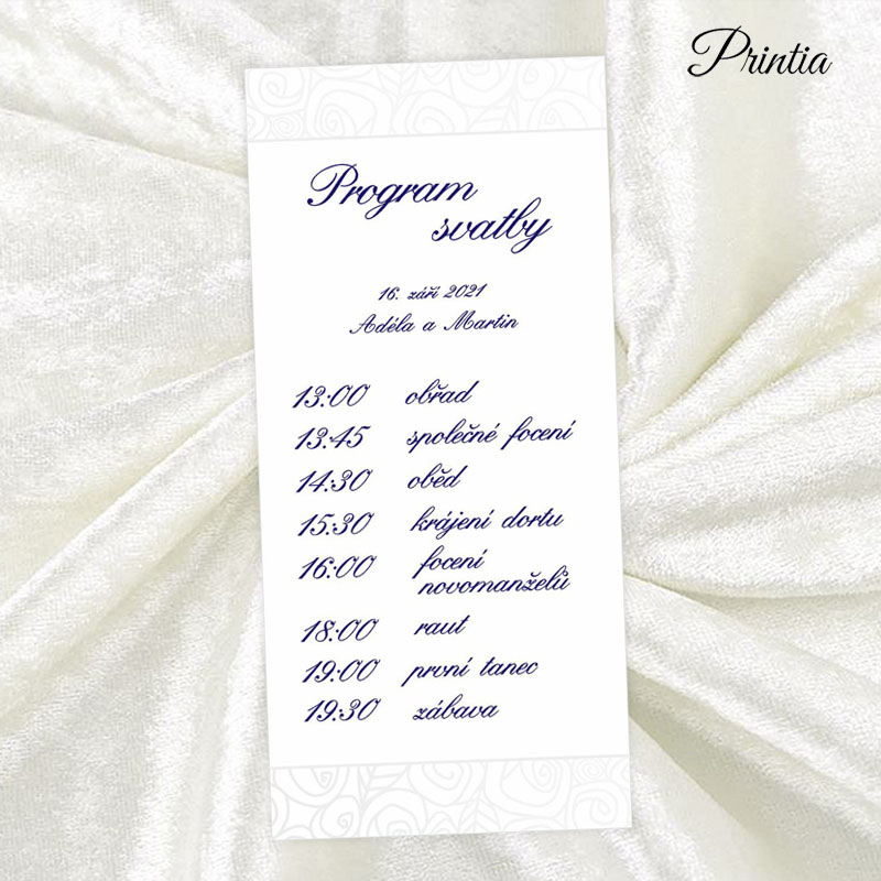 Wedding timeline with shiny ornaments