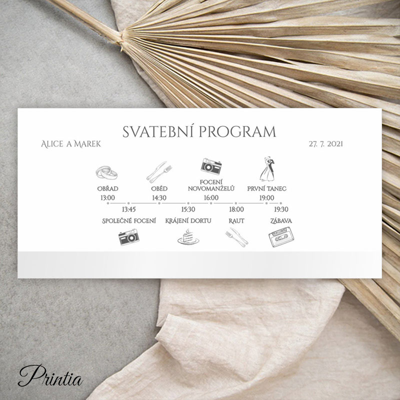 Wedding timeline with pearly stripe