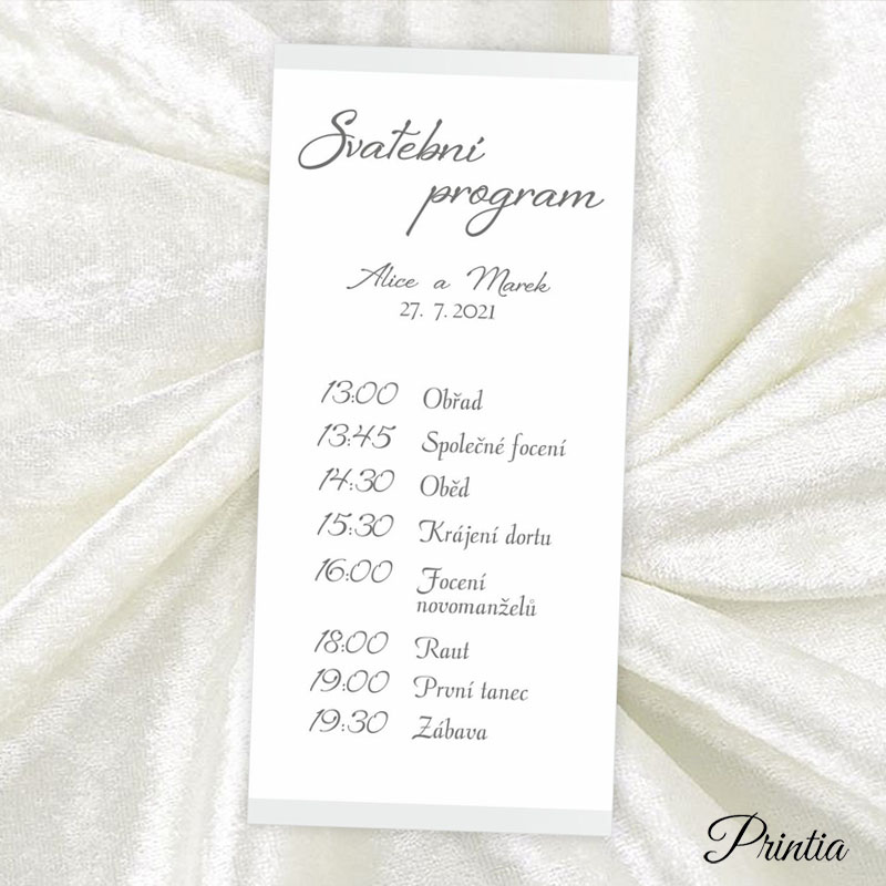 Wedding program pearly strips