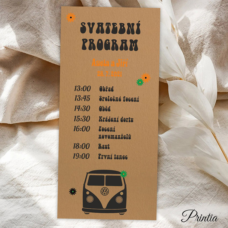 Wedding timeline vintage VW bus