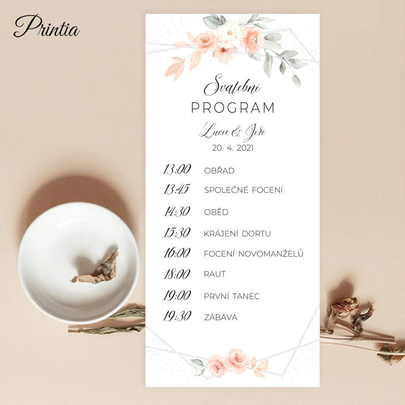 Wedding timeline apricot flowers