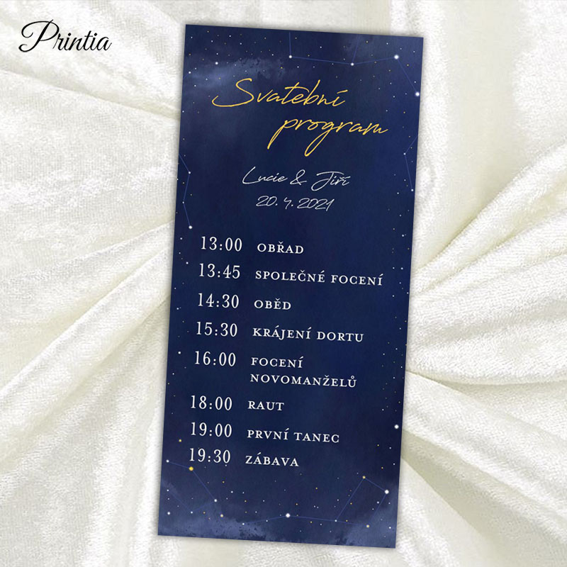 Wedding timeline starry sky