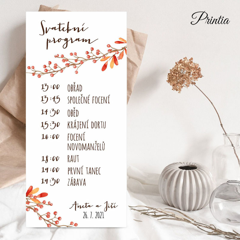 Wedding timeline autumn colors