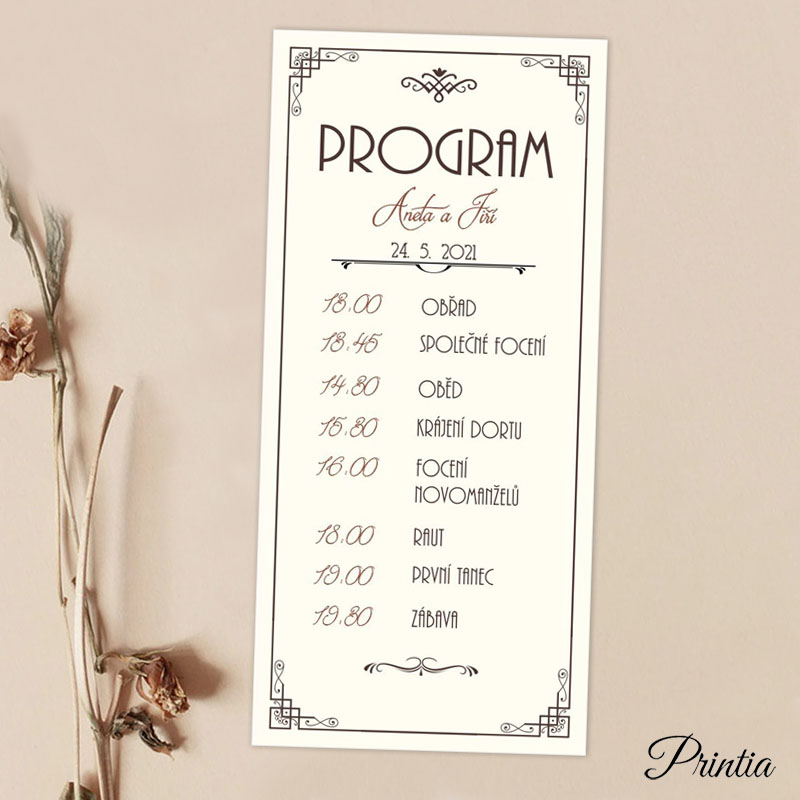 Art deco wedding timeline