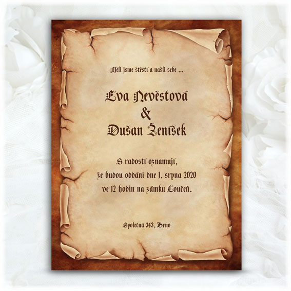 Vintage Wedding Invitations parchment