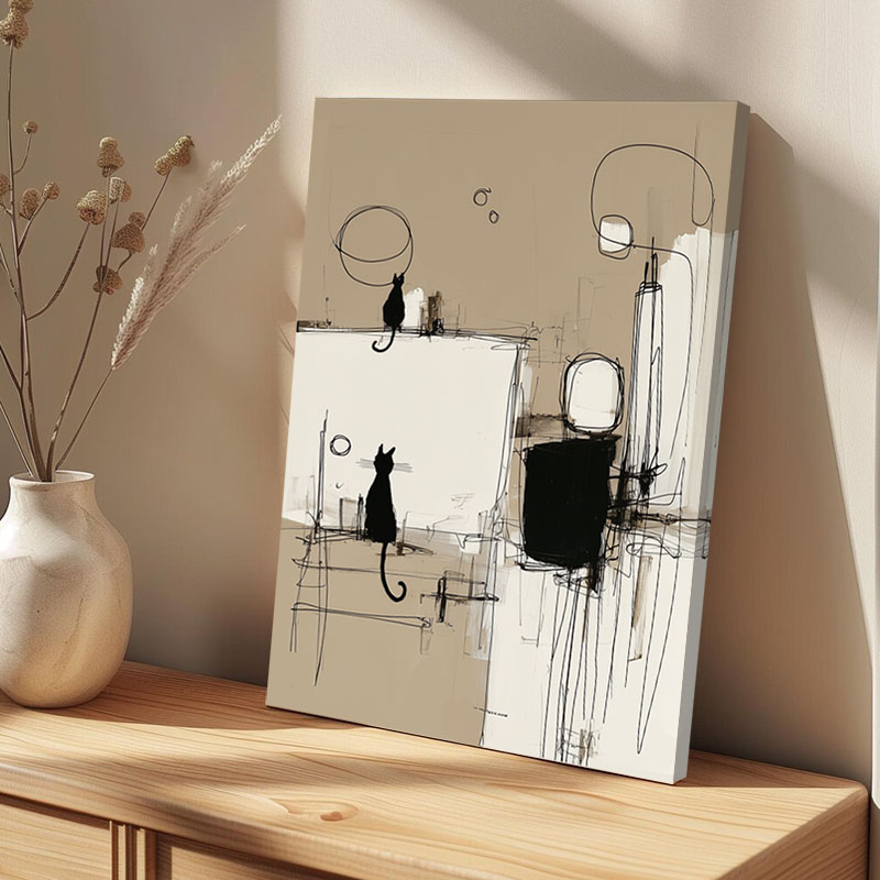 Printed wall picture Black cats