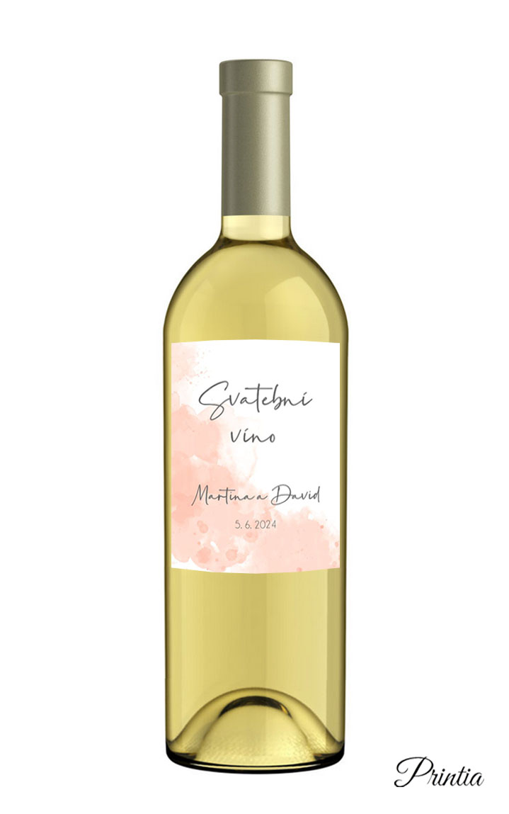 Wedding label with apricot background