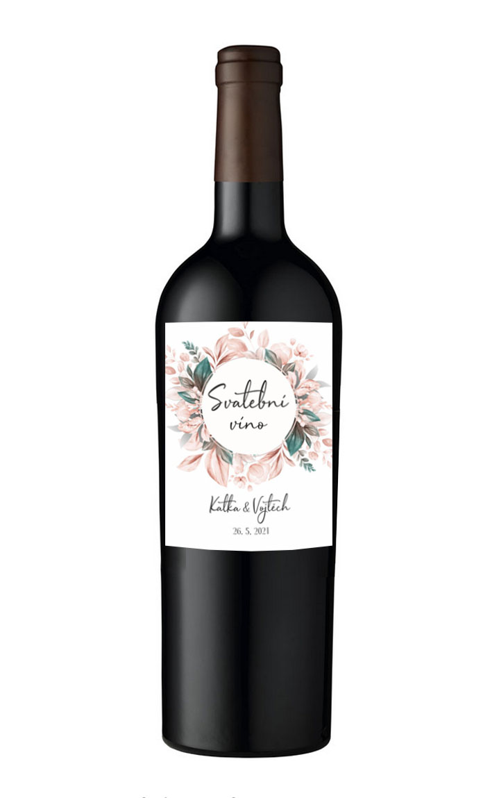 Floral wedding label