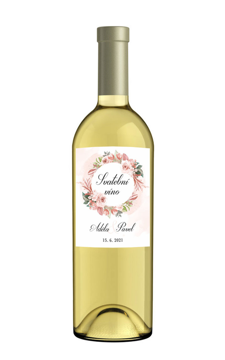 Etiketa na láhev svatebního vína