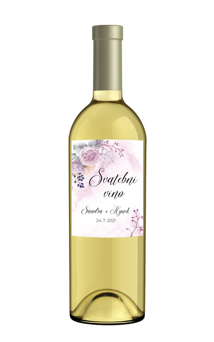 Wine label with flowers