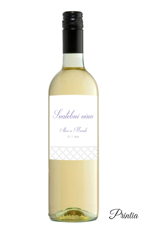 Embossed wedding wine label