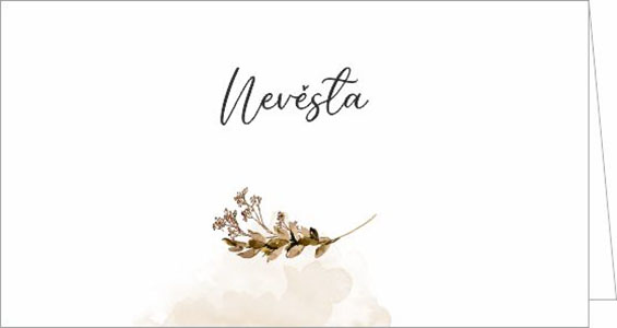 Wedding name card with twigs 