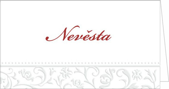 Name card with pearly ornament