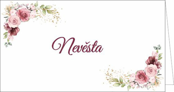 Wedding name cards with flowers