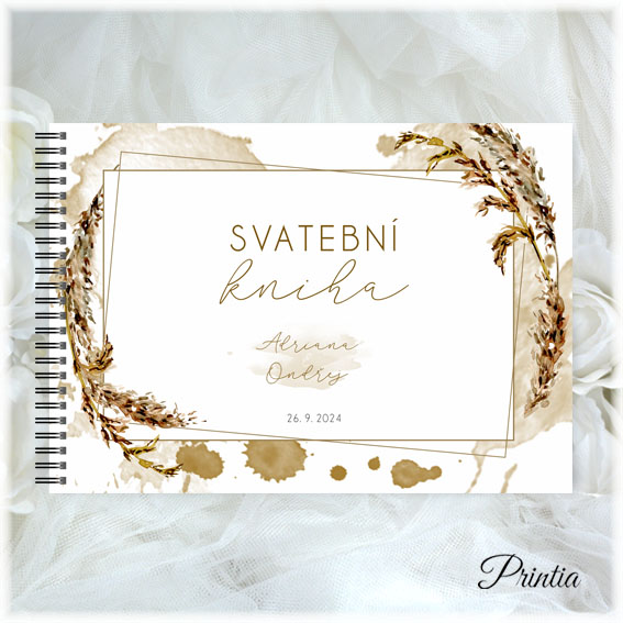 Floral wedding book with watercolor 
