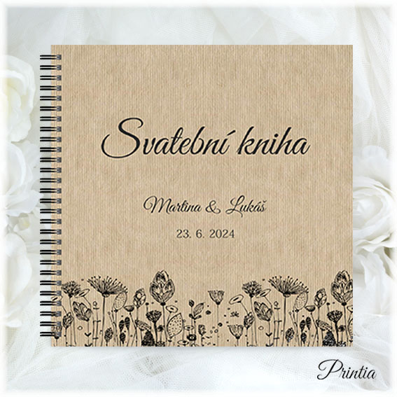 Wedding book with flowers