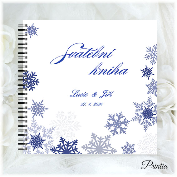 Wedding book with snowflakes