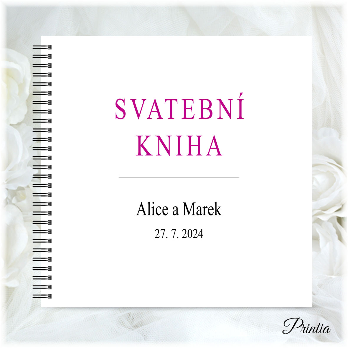 Simple square wedding book