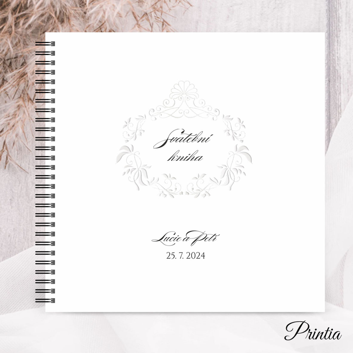 Wedding book with pearl ornament