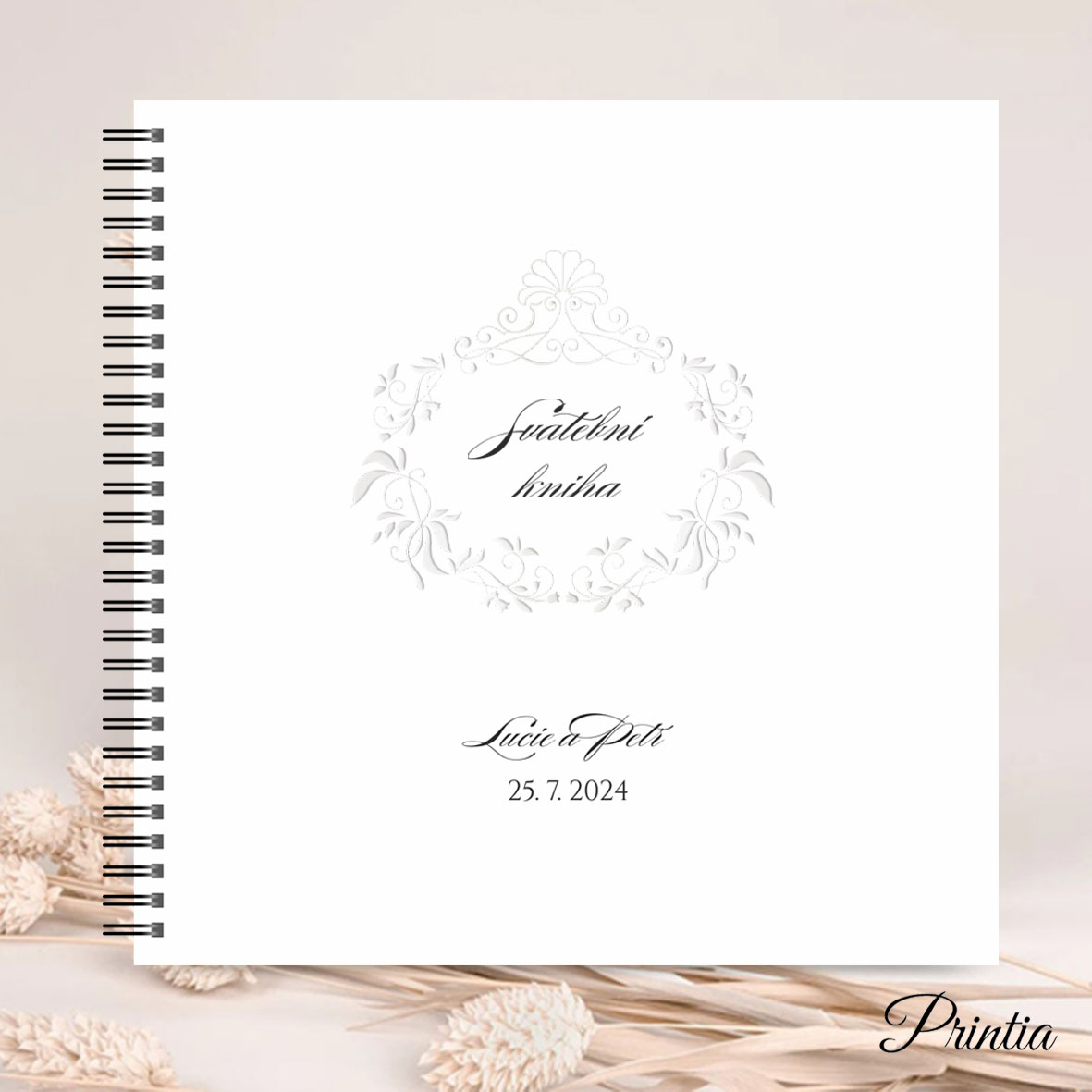 Wedding book with shiny ornament