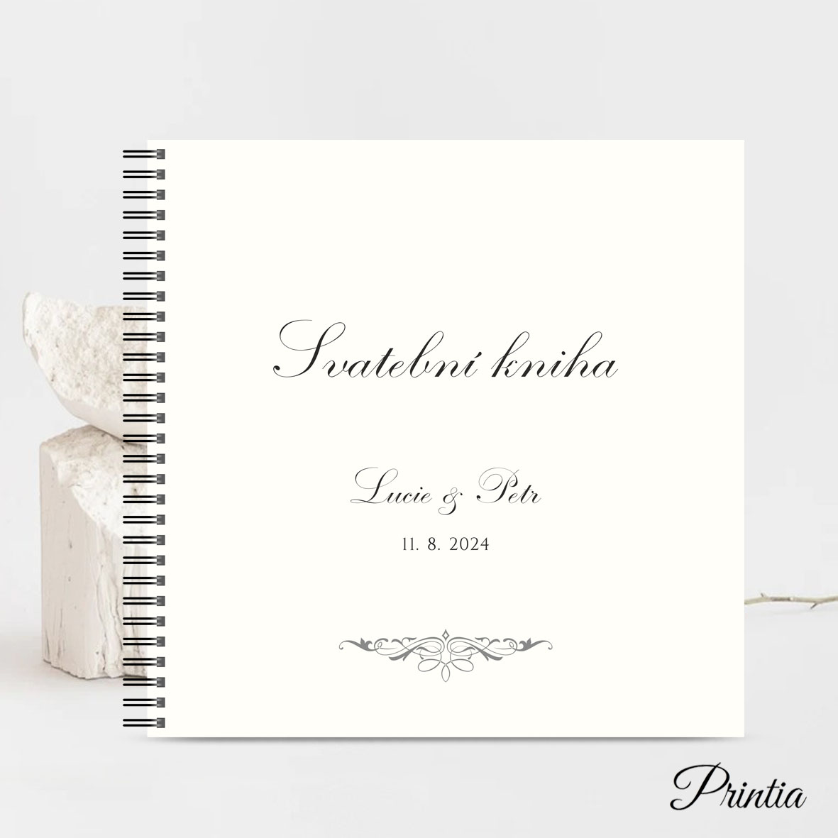 Wedding book on light cream paper