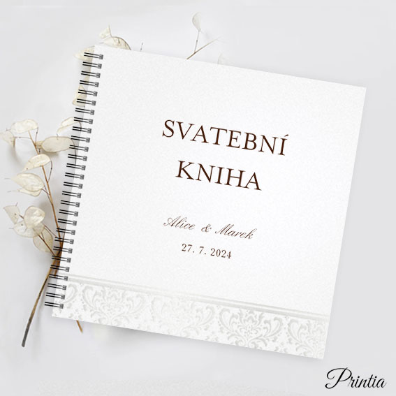 Wedding book with pearl ornament