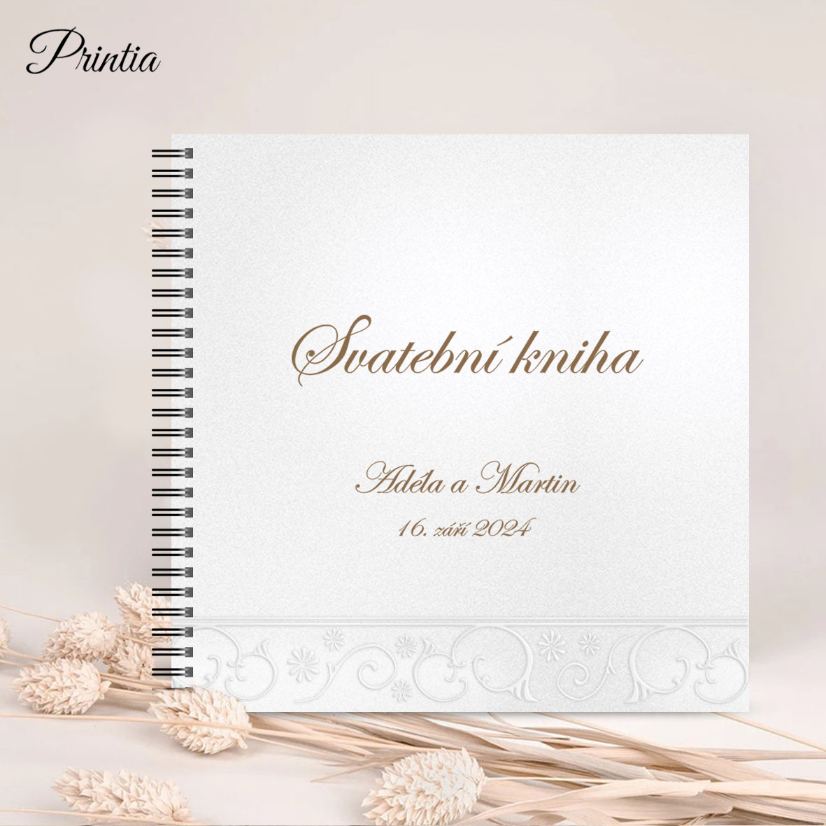 Wedding book with pearl ornament