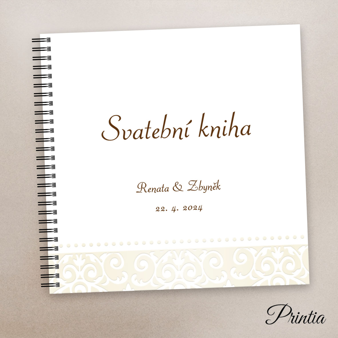 Wedding book with shiny ornament