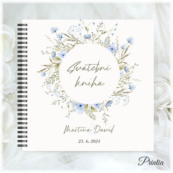 Wedding book with a meadow flower