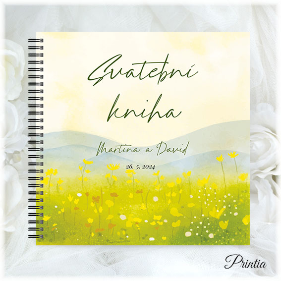Wedding book with a meadow