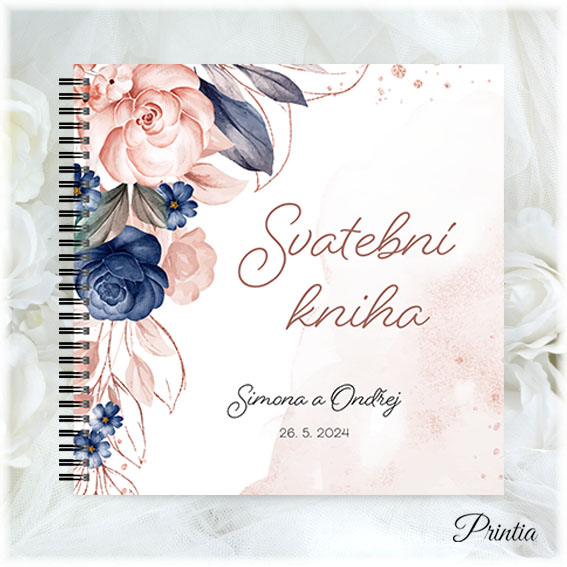 Wedding book with flowers