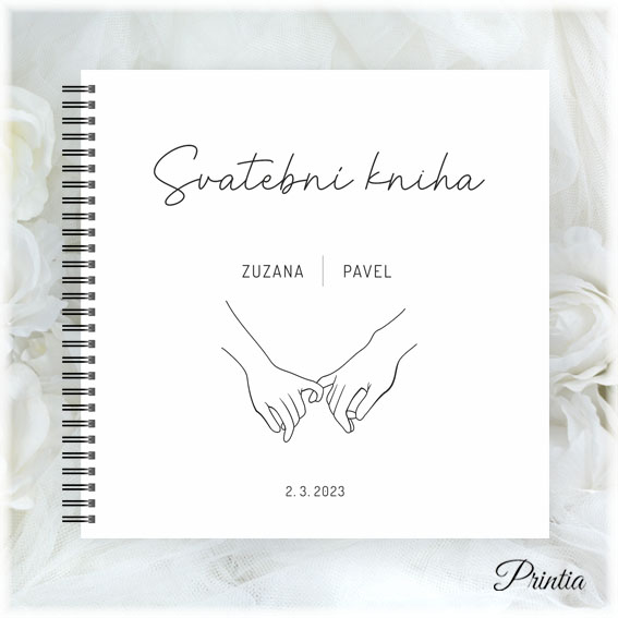 Wedding book with holding hands
