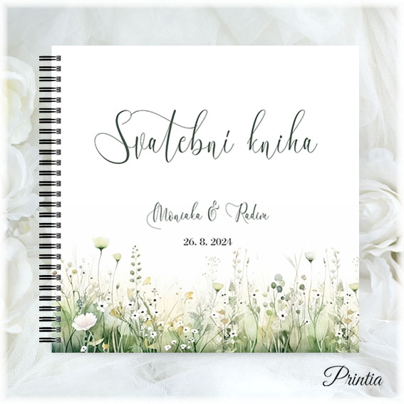 Wedding book with a meadow