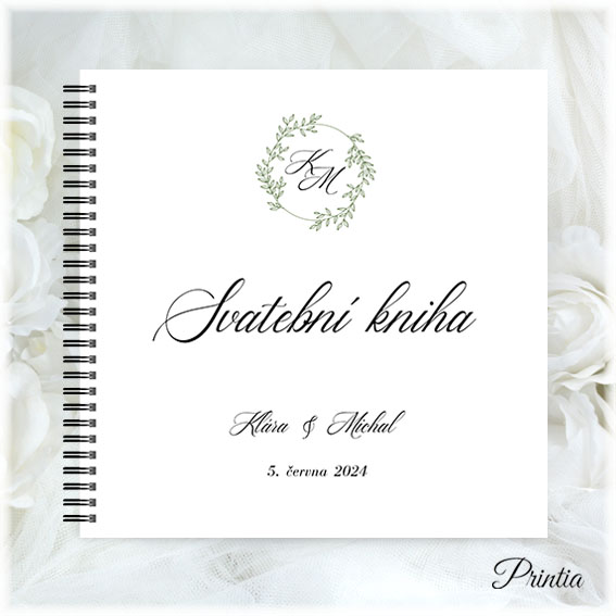 Wedding book with initials