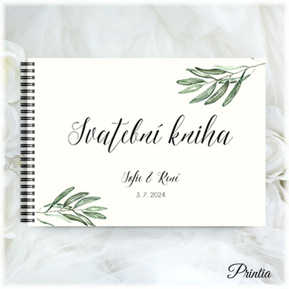 Wedding book with olive branches