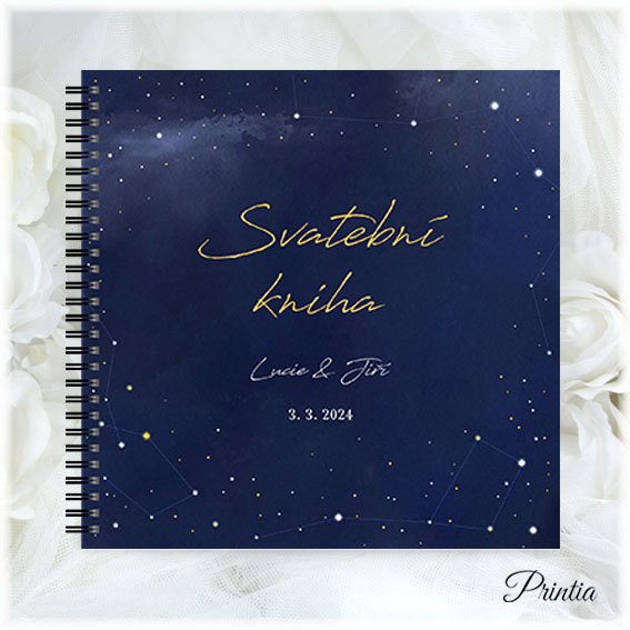 Wedding book with a starry sky