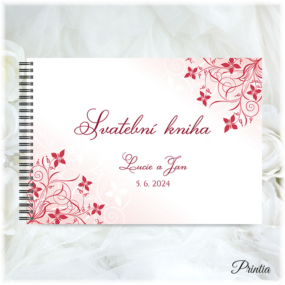 Wedding book with red ornament