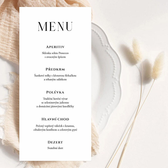 Universal Wedding Menu