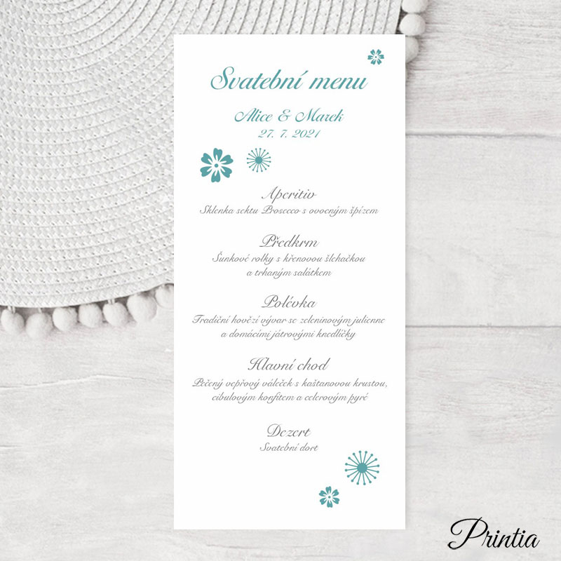 Simple wedding menu