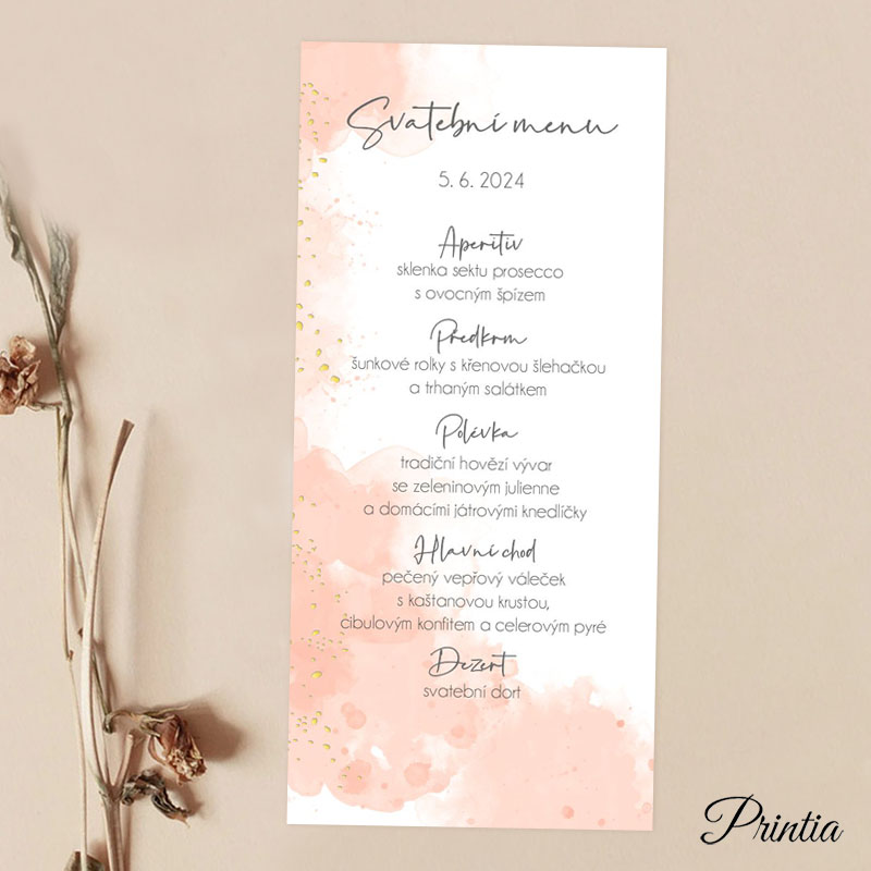 Apricot wedding menu