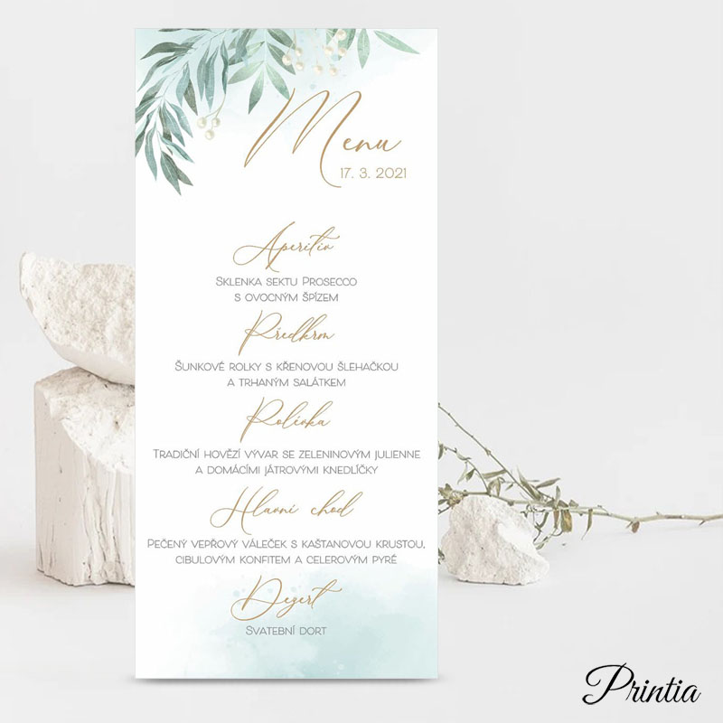 Wedding menu with branch