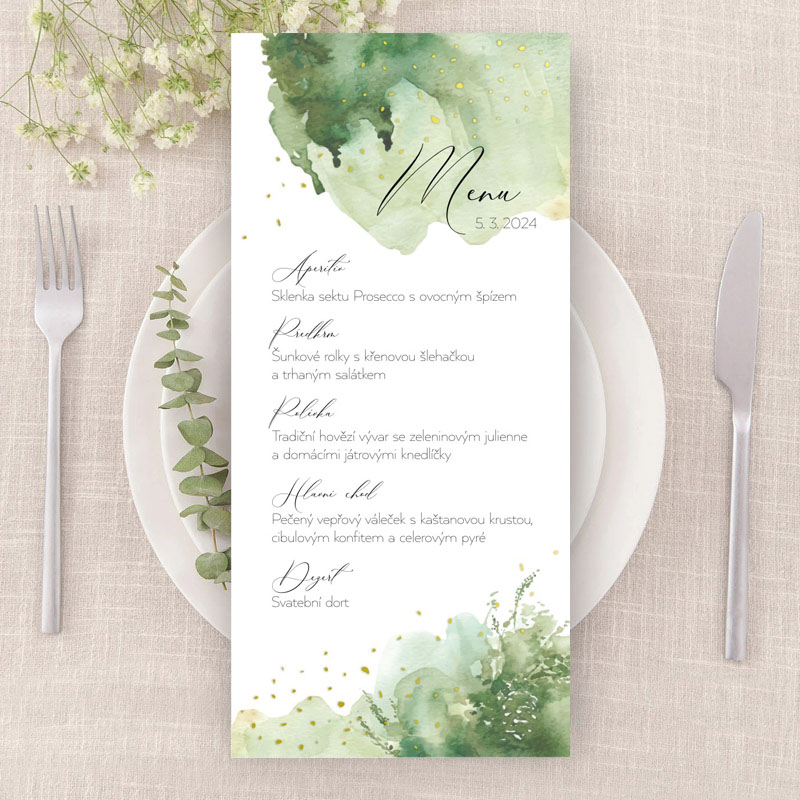 Green wedding menu