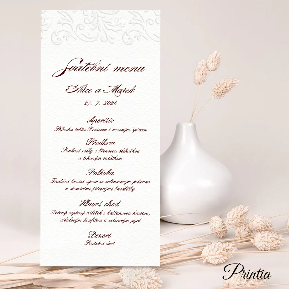 Wedding menu hot press