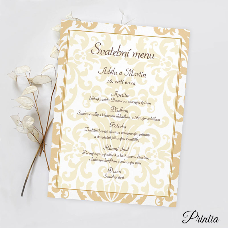 Wedding menu scroll