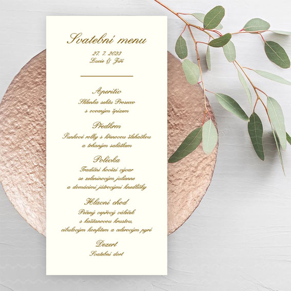 Simple wedding menu