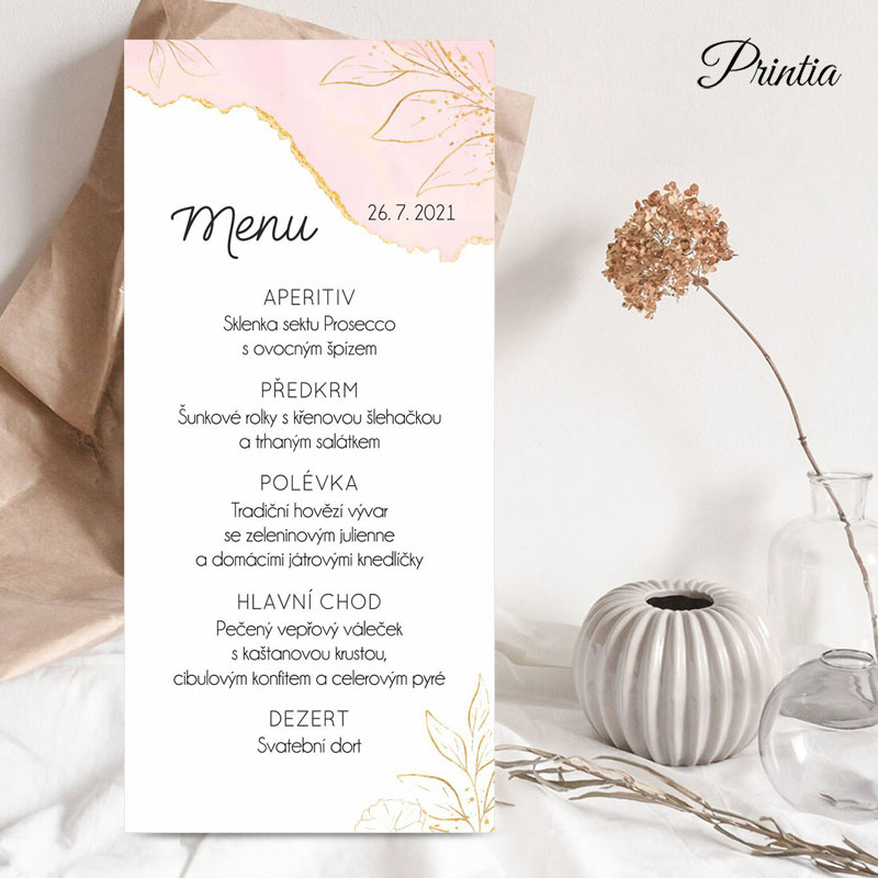 Apricot wedding menu