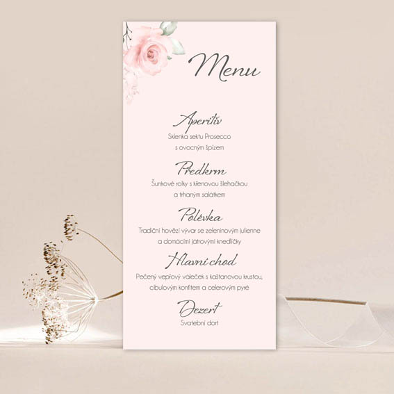 Svadobné menu ružové